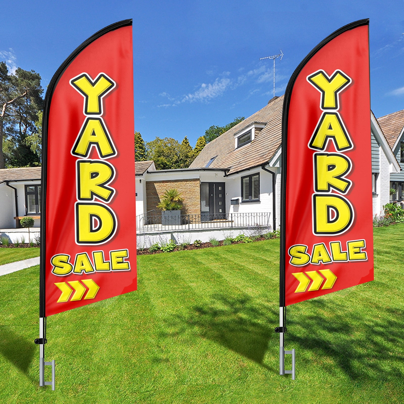 Yard sale Sign Feather Flag,8FT Yard sale outdoor advertising flag, Yard sale Business Sign,Yard sale Swooper Flag（FLAG ONLY）