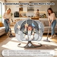 thumbnail image 2 of Fashionsmile Electric Baby Swing, Caveen Infant Swing Rocker with Remote Control, 5 Sway Speeds, Bluetooth Music, Grey, 2 of 9