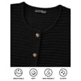 thumbnail image 5 of Women Knit Cardigan Sweaters Fall Fashion Long Sleeve Open Front Button Down Trendy Casual Jacket Winter Clothes Black S, 5 of 7