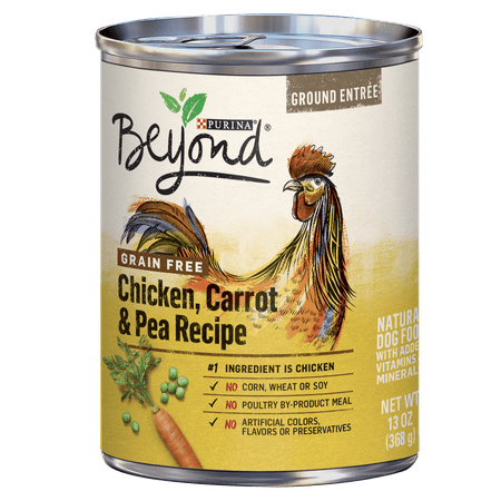 Purina Beyond Grain Free, Natural Pate Wet Dog Food, Grain Free Chicken, Carrot & Pea Recipe - 13 oz.