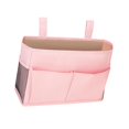 thumbnail image 4 of Mesita de noche colgante cama organizador versátil para dormitorio con correas ajustables 11,8x7,8x4,3 pulgadas cama bolsillos cesta Rosa, 4 of 8