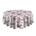 thumbnail image 5 of Beige Butterfly Pattern Round Tablecloth 60"x60",Wrinkle Wipeable Table Cloth for Kitchen Dining Room Picnic Patio Party, 5 of 6