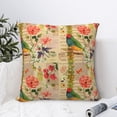 thumbnail image 4 of Wukai Vintage Bird Premium Polyester Fleece Pillow Covers with Hidden Zipper Closure,Luxuriously Soft and Durable-22"x22", 4 of 7