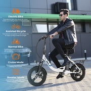 Vivi Electric Bike 16 x 3.0 Fat Tire Electric Bike 48V 350W Adult Folding Electric Cruiser Bike Step-Through Electric Bike 19.8MPH Commuter Electric Bike, UL2849 Certified