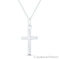 thumbnail image 1 of Wood-Texture Latin Crucifix Christian Catholic Cross Pendant & Chain Necklace in .925 Sterling Silver, 1 of 1