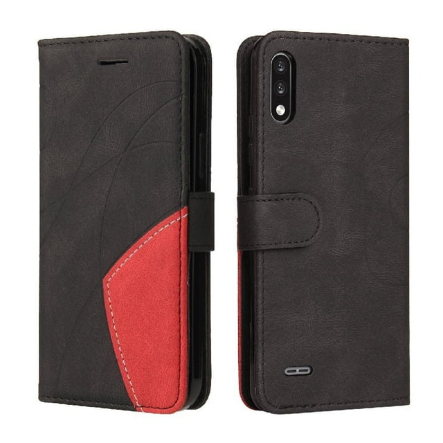 GANGXUN Flip Case for LG K22/K55 PLUS – Leather Wallet Cover with Card Slots, Kickstand & Color Stitching Protective Folio