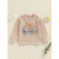 thumbnail image 4 of Aojekbee Autumn Sweatshirts for Girls Long Sleeve Crewneck Letter Flower Print Loose Fit Pullover Tops, 4 of 10