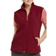 thumbnail image 4 of Women's Polar Fleece Zipper Vest Sleeveless Jacket, Burgundy 3XL, 1 Pack, 4 of 8