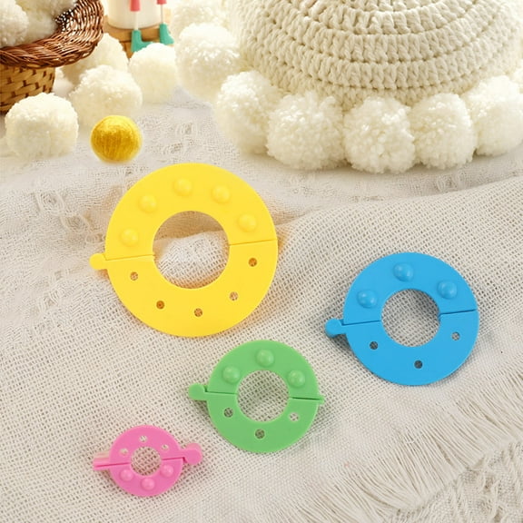 HEALEEP 8Pcs Pompom Maker Kits for Yarn Ball Making Random Color 15 x 9 x 4 cm Plastic