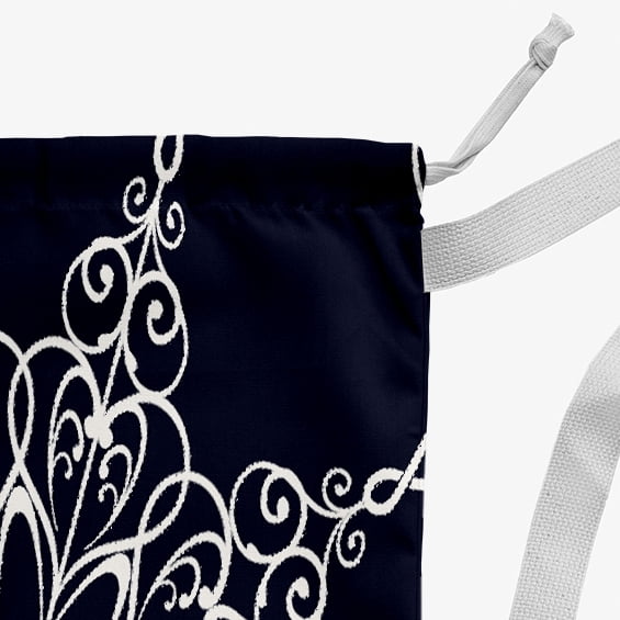 Simply Daisy Snowflake 28 x 36 in Navy Laundry Bag