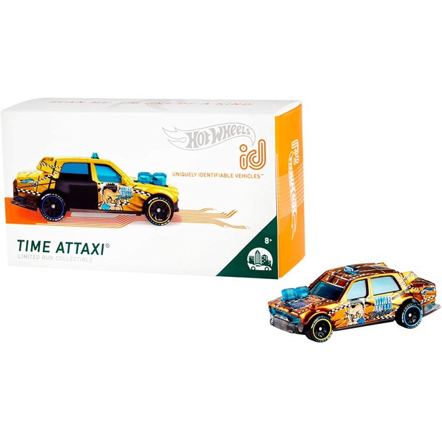 Hot Wheels id Time Attaxi, Offering A First Of Its Kind Mixed Play Experience, Track Speed and Count Laps, Yellow