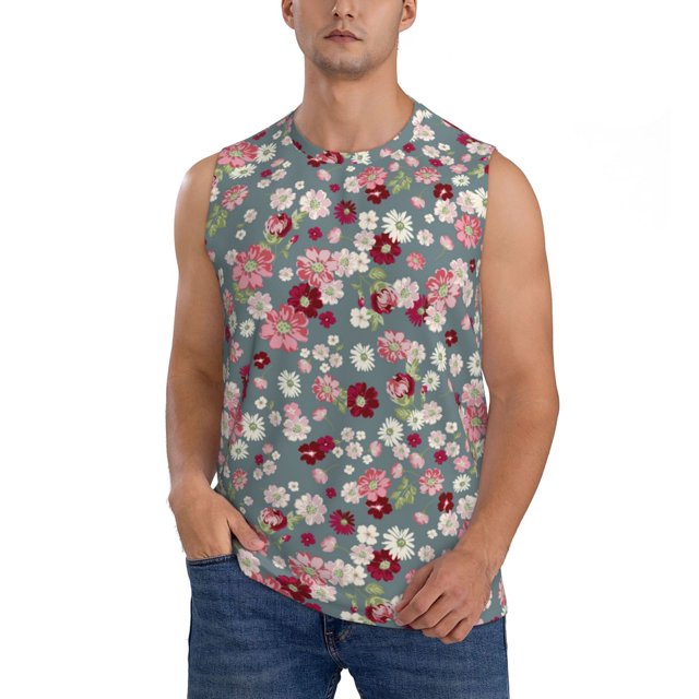 Balery Daisies Flowers Camisetas sin mangas para hombre, absorbe la humedad y protege contra el mal olor.-X-Large