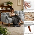 thumbnail image 5 of MIKIBAMA 75" Gray 3 Seat Linen Convertible Futon Sofa Bed Tufted Design Adjustable Backrests With Solid Wood Legs for Small Spaces, 5 of 7