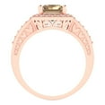 thumbnail image 4 of 2.78 ct Emerald Cut Yellow Moissanite with Simulated Diamond Halo Accents 14K Rose Gold Womens Engagement Ring, 4 of 5