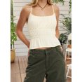 thumbnail image 5 of LMLYSoH Women's Summer Slim Camisole Spaghetti Strap Lace Trim Smocked Tank Tops Streetwear, 5 of 9