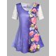 thumbnail image 1 of Camiseta Floral de Talla Grande de Encaje de Estampado de Mariposa Rosegal  Camisetas tallas grandes, 1 of 5