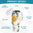 thumbnail image 2 of Yayeee 40oz Stainless Steel Tumbler with Straw and Handle Double-Wall Insulated Travel Water Bottle, Orange Bees, 2 of 8
