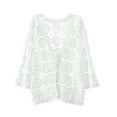 thumbnail image 3 of Yuhangmm Summer Cardigans for Women Women's Cardigan Elegant Lace Shirt Jacket with Tie Front Cardigan Women's Cardigan White One Size, 3 of 3
