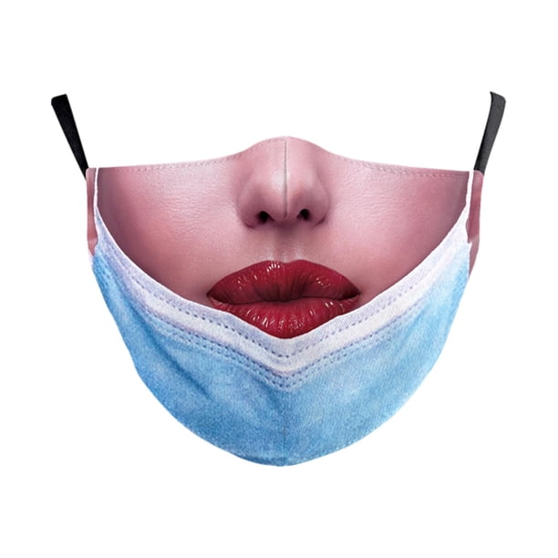 Mascarilla antifaz lavable y reutilizable para techos orales. Material impreso de broma divertida. D