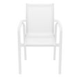 thumbnail image 3 of Luxury Commercial Living 35.5" White Resin Sling Outdoor Dining Arm Chair, 3 of 9