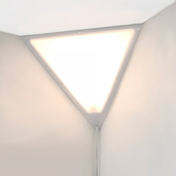 Home Concept Beacon 16 Inch Triangle Corner Light with 17 Foot Cord, White