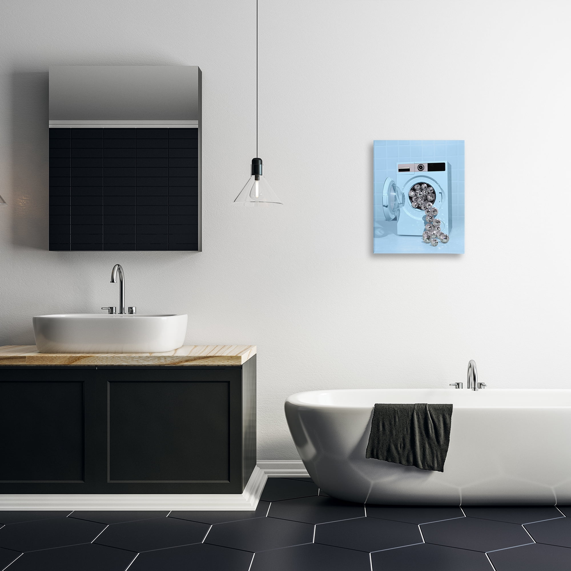 Stupell Industries Disco Laundry Machine over Blue Canvas Wall Art, design by LISH Creative