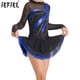 thumbnail image 2 of Vestido de baile de ballet y gimnasia para niñas, brillante, de manga larga, con cuello redondo, de malla, para patinaje artístico, bailarina, tutú, 2 of 5