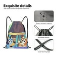 thumbnail image 4 of Pofeuu Bluey for Water-Resistant 210D Drawstring Bag Compact Foldable Design Gym Yoga Travel Essentials Lightweight Carryall-Medium, 4 of 6