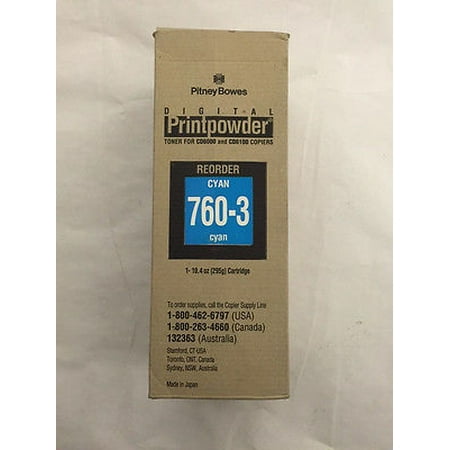 - Genuine Pitney Bowes 760-3 Cyan Toner - For CD6000/CD6100 Copiers