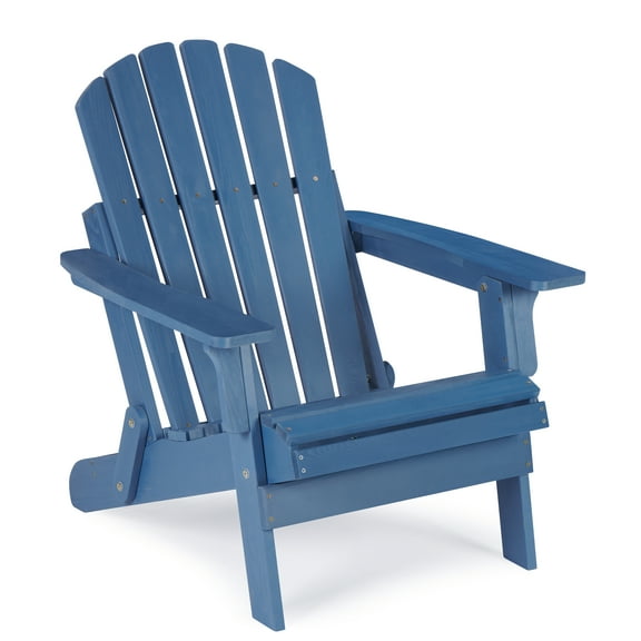 Oversize Outdoor Wooden Folding Adirondack Chair with Pre-Assembled BackRest & SeatBoard, Wood Patio Chair for Garden Backyard Porch Pool Deck Firepit
