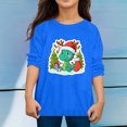 thumbnail image 2 of XEGLSBU Girls Long Sleeve Shirts Size 10-12 Orange Toddler Boys Girls Autumn Long Sleeve Christmas Cartoon Dinosaur Prints T Shirt Tops Blue Size 10-11 Years, 2 of 4