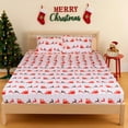 thumbnail image 2 of Gogreen Christmas Sheet Set 4PC Deep Pocket Queen Size Bedding Set, Breathable & Ultar Soft, Hotel Style Christmas Decor, Gifts for Kids, Women, Men - Christmas Classical, 2 of 23