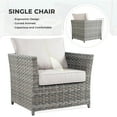thumbnail image 6 of XIZZI 10PCS Patio PE Rattan Outdoor Furniture Set w/ Rectangle Fire Pit,Beige Cushion, 6 of 13