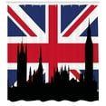 thumbnail image 3 of Ambesonne Union Jack Shower Curtain, Historic Urban UK, 69"Wx75"L, Royal Blue Black Red, 3 of 3