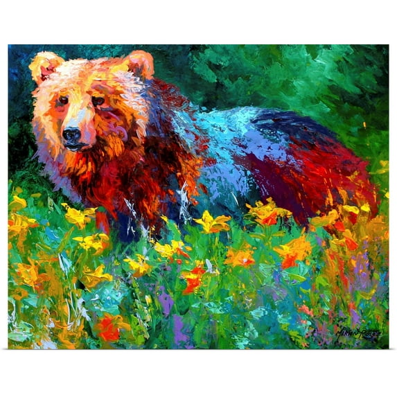 Great BIG Canvas | Rolled Marion Rose Poster Print entitled Wildflower Grizz