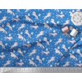 thumbnail image 2 of Soimoi Poly Georgette Fabric Dot,Star & Unicorn Animal Decor Fabric Printed Yard 52 Inch Wide, 2 of 3