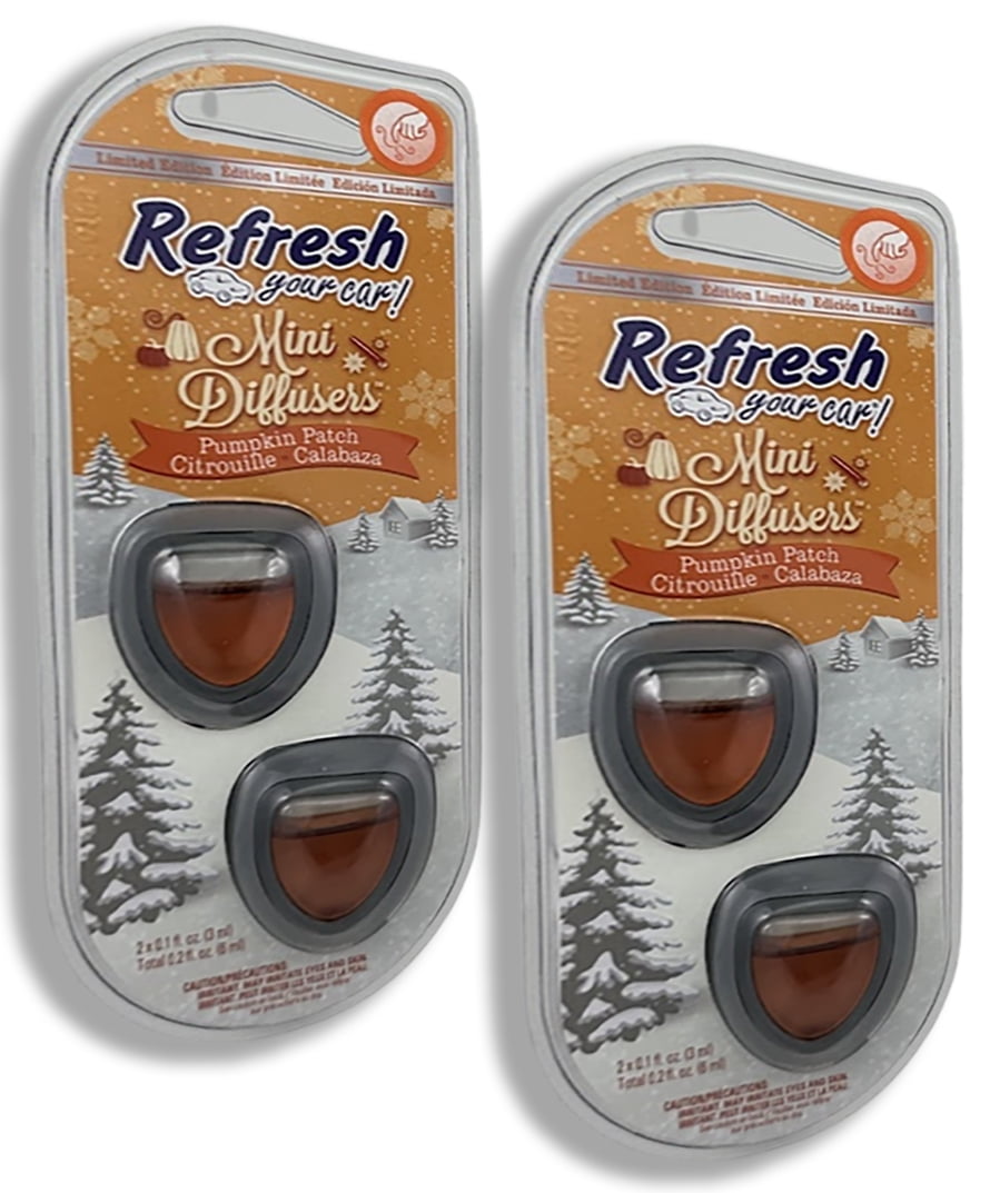 Refresh Car Air Freshener Vent Clip and Mini Car Oil Diffuser, Long