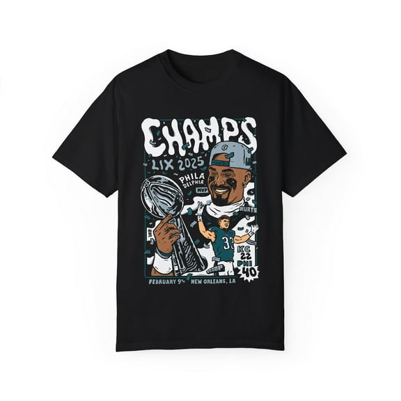 Eagles Champs, Philadelphia, Unisex Comfort Colors Tee, Philly Artist Brunofsky