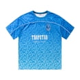 thumbnail image 2 of Camisetas informales a la moda para mujer, camisas de manga corta estampadas, jersey con cuello redondo, camisetas, camisetas de fútbol, estilo Azul XL, 2 of 6