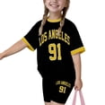 thumbnail image 4 of Toddler Girls Clothes 2 Piece Outfits Short Sleeve Tops with Letter Print and Shorts Outfits Size 4-5T, 4 of 4