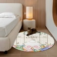 thumbnail image 2 of Round Rug 4Ft Washable Non-Slip, Easter Circle Area Rugs for Living Room Bedroom, Spring Rabbit Ears Foot Colorful Eggs Leaf Floral Indoor Floor Mats Carpet Runner for Home Decor Aesthetic, 2 of 8