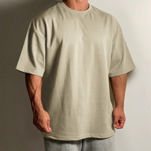 Weiqiqre Mens Tops Summer Sports FitnesCasual Fashion Plus Size Loose Short Sleeve Crew-neck Top/Shirt Ideal for Outdoor Fun,Size M-3XL