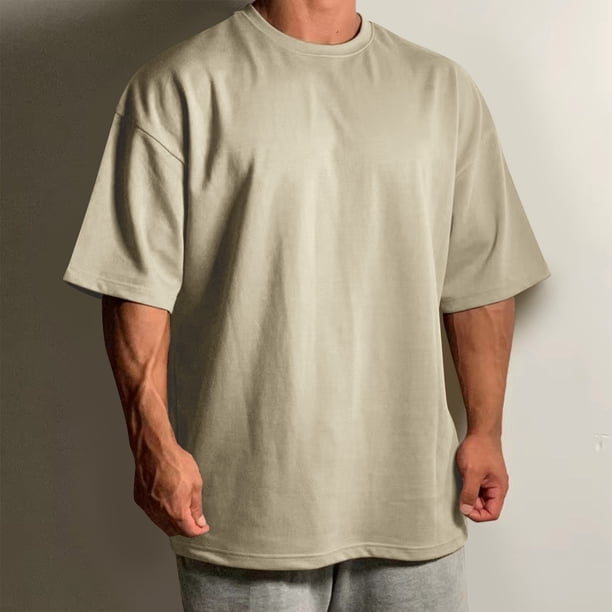 pstuiky camisetas de hombre, Camiseta/camiseta deportiva de verano para hombre, informal, de moda, de talla grande, holgada, de manga corta y cuello redondo camisetas de hombre xl