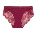 thumbnail image 6 of Fancifize Mid Waist Lace Underwear for Women Seamless Ice Silk Sexy Panties Ladies Stretch Invisible No Show Briefs 5-Pack,M,Multicolor, 6 of 7