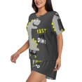 thumbnail image 3 of Womens Pajama Sets With Pocket, Cute Dinosaur Skate Lounge Sets Short Sleeve Sleepwear PJ Sets for Women, 3 of 6