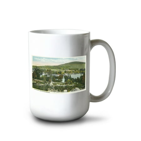 

15 fl oz Ceramic Mug Lake Winnipesaukee New Hampshire View of Glendale Dishwasher & Microwave Safe
