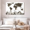 thumbnail image 2 of Elephant Stock Slate Gray World Map Wall Art - Horizontal Canvas Wall Art - Living Room Wall Decor - Map Canvas - White And Brown Decor - 48" x 32", 2 of 8