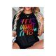 thumbnail image 1 of Women's Casual T-Shirt with "it is What it is" Letter Print, Crew Neck, Short Sleeve, Lightweight & Comfortable Knit Fabric Top for all Seasons, Casual Wear | Bold Letter Print | Smooth Texture, 1 of 7