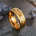 thumbnail image 6 of GY Yellow Gold Plated 8mm Titanium Steel Mens Ring Men Wedding Band Man Ring, 6 of 7