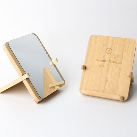 HBBKVI Phone Holder Wooden Cell Phone Stand Wireless Charging Fast Charging 15w Desktop Lazy Vertical Charging Appliances
